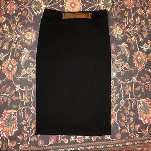 Black stretch pencil skirt